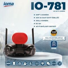 IO-781 | 16MP Ultra HD 4K Wi-Fi Akıllı Kamera (4 Lens, Full Color Gece Görüş)