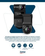 IO-RP22G1210XA 4G LTE + WiFi Çift Lens 1080P Araç Kamerası