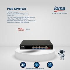 IO-SF1602G 16 Port PoE Switch – 100Mbps, 260W PoE Güç, VLAN & Watchdog, 250m Long Range