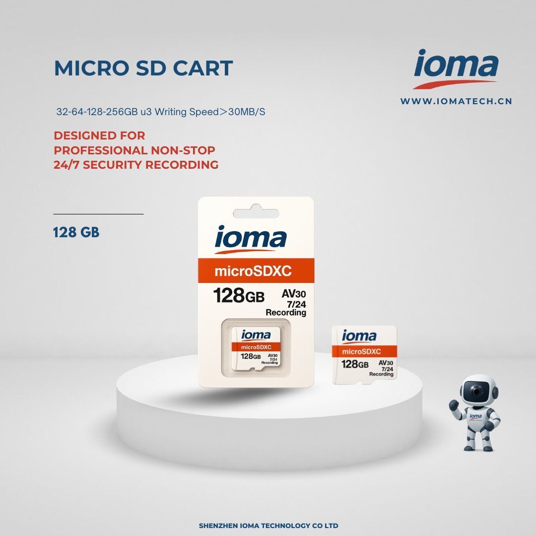 IO-SD128GB microSDXC Kart – 128GB, U3 Class, 30MB/s+ Yazma Hızı, 7/24 Güvenlik Kayıt