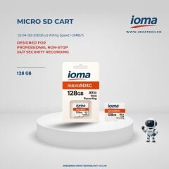IO-SD128GB microSDXC Kart – 128GB, U3 Class, 30MB/s+ Yazma Hızı, 7/24 Güvenlik Kayıt